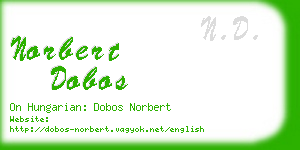 norbert dobos business card